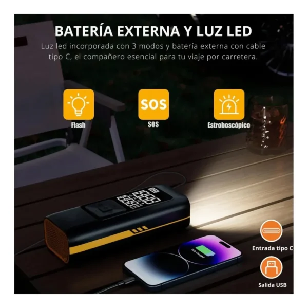Arrancador de Auto 5 en 1 – 15 000 mAh