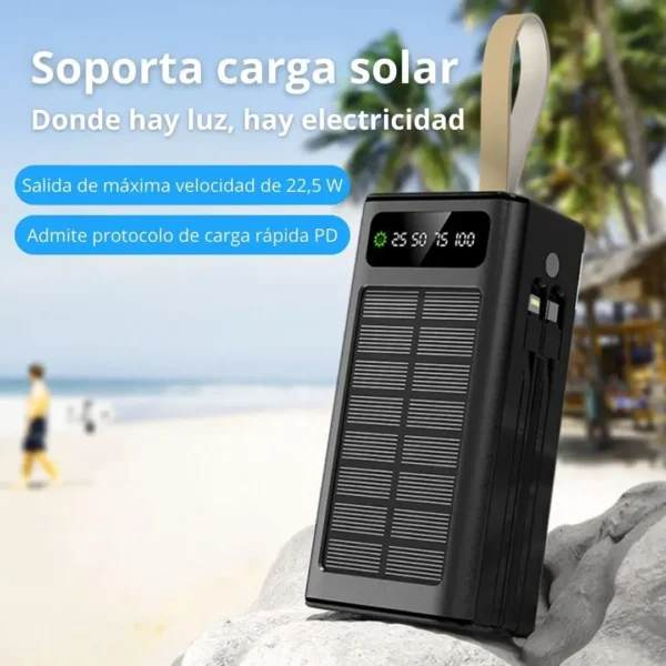 Power Bank Solar 50000 mAh con Carga Rápida - LK-551