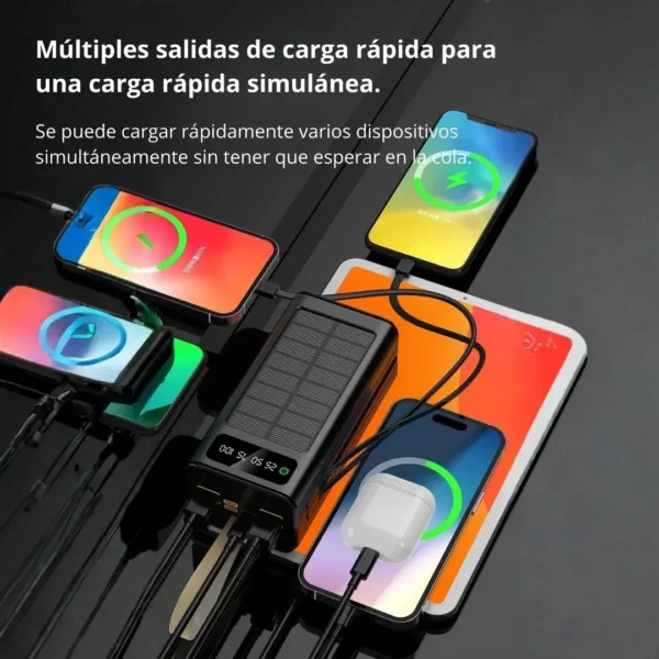 Power Bank Solar 50000 mAh con Carga Rápida - LK-551