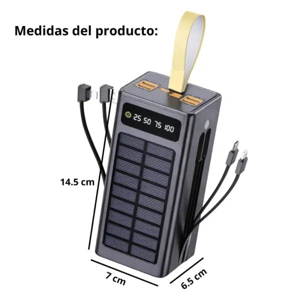 Power Bank Solar 50000 mAh con Carga Rápida - LK-551