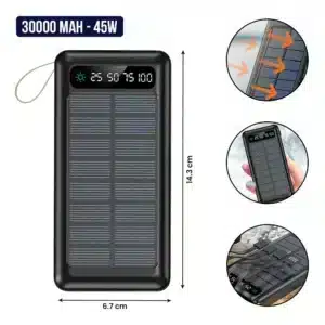 Power Bank Solar 30 000 mAh con Carga Rápida - LK-350