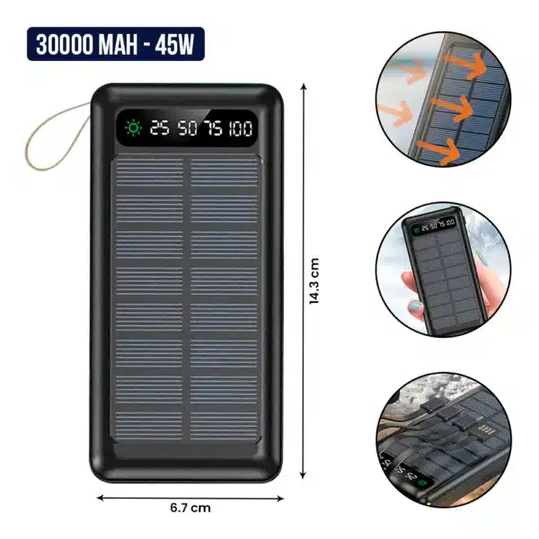 lk 350 04 Power Bank Solar 30 000 mAh con Carga Rápida - LK-350