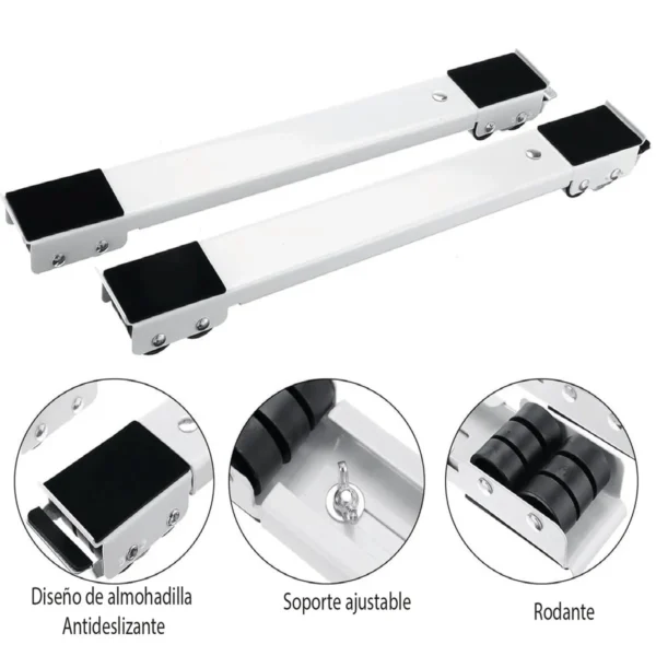 soporte ruedas 010121 Soporte Extensible con Ruedas para Electrodomésticos
