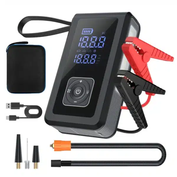 Arrancador y Compresor Portátil 5 en 1 | 1000A + Inflador 150 PSI + Power Bank / 15 000 mAh